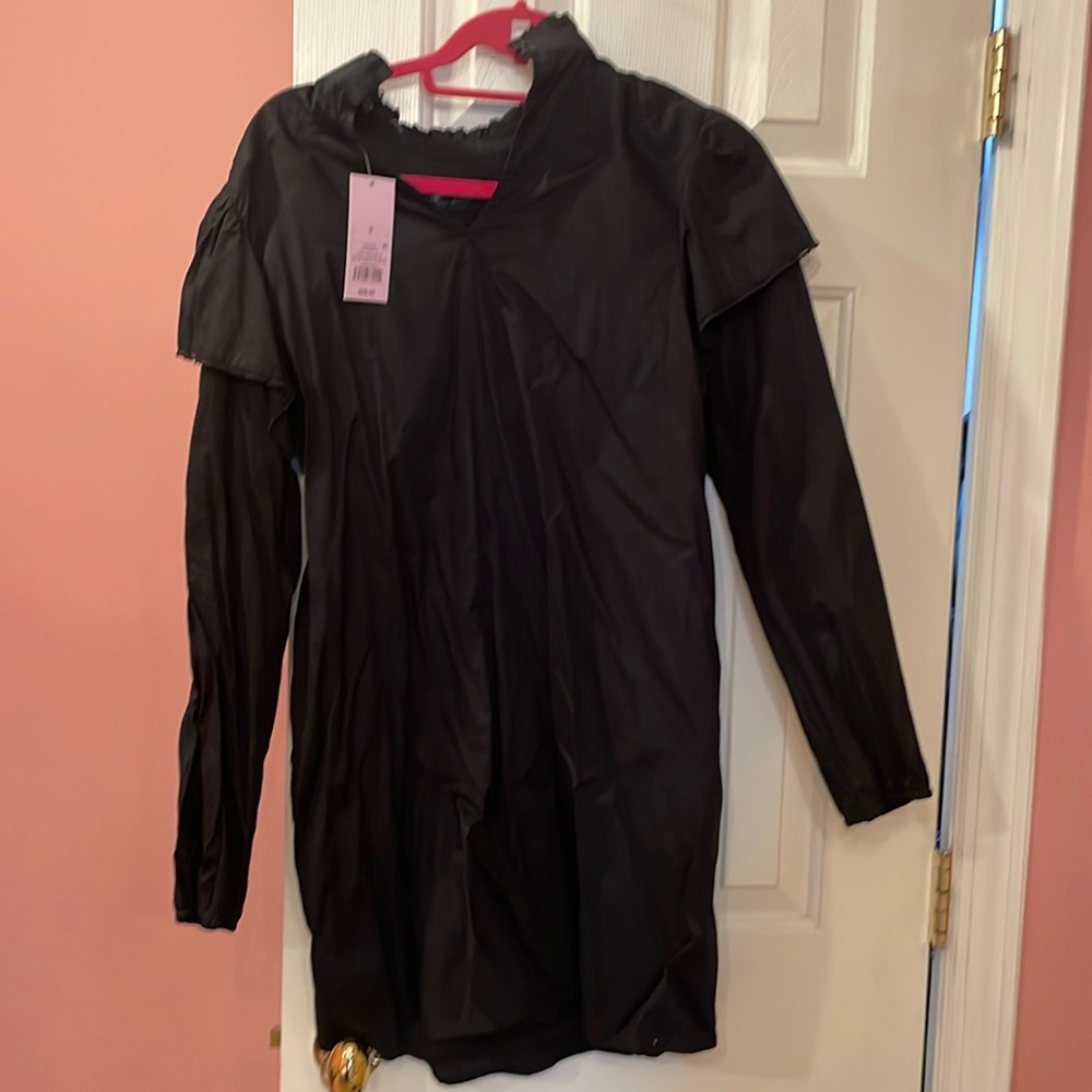 Wild fable black ruffle shirt dress